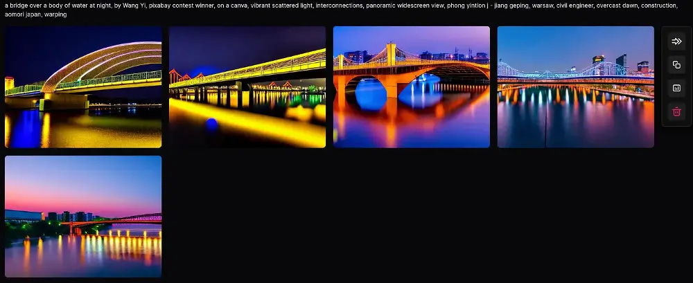 Bridge photos generated by Stable Diffusion