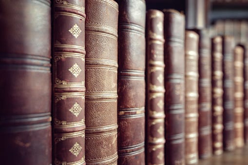 Old Vintage Books In A Row Stock Photo - Download Image Now - Book, Law,  History - iStock