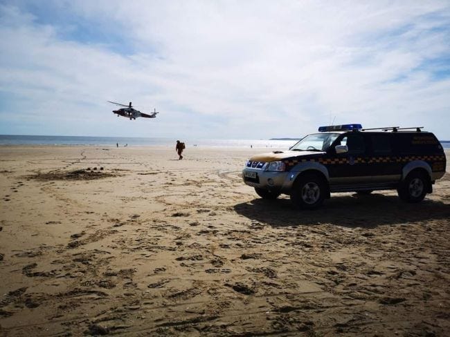 Port Talbot Coastguard said Jack and Theo 'undoubtedly helped to save two lives today'