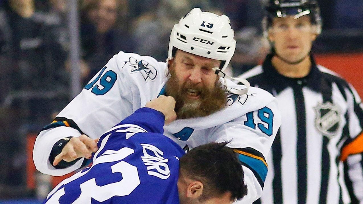 Sharks&#39; Joe Thornton loses chunk of beard in fight with Leafs&#39; Naze.. -  ABC30 Fresno