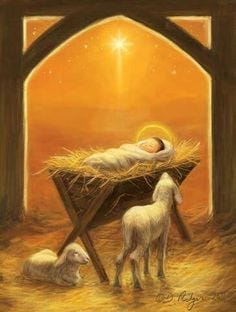 Away in a manger, no crib for a bed. The little Lord Jesus laid down His sweet head. The stars in the bright sky looked down where He lay. The little Lord Jesus asleep on the hay.