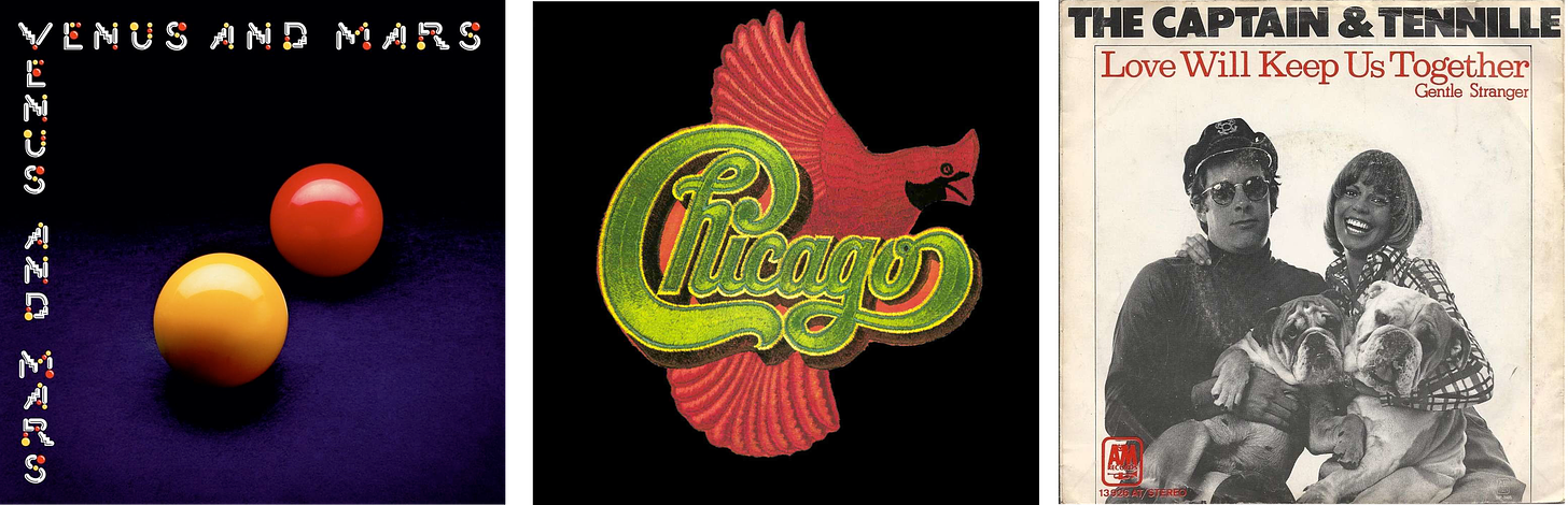 Wings, Chicago, Captain & Tennille