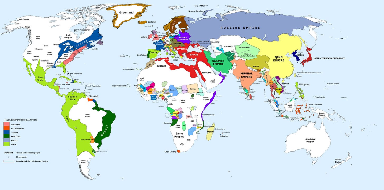 The world in 1700