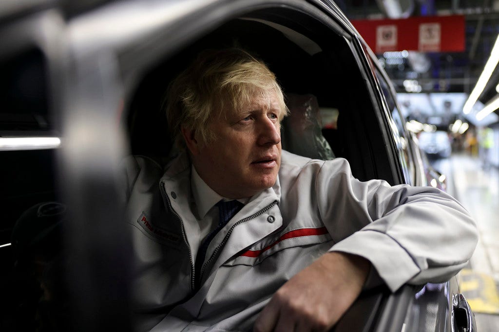 Boris Johnson at the Nissan car plant in Sunderland