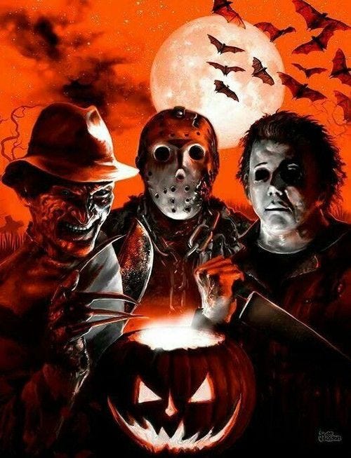 Freddy, Jason and Micheal halloween horror halloween pictures halloween  images halloween ideas jason voorhees freddy k… | Horror movie art, Horror  icons, Horror art