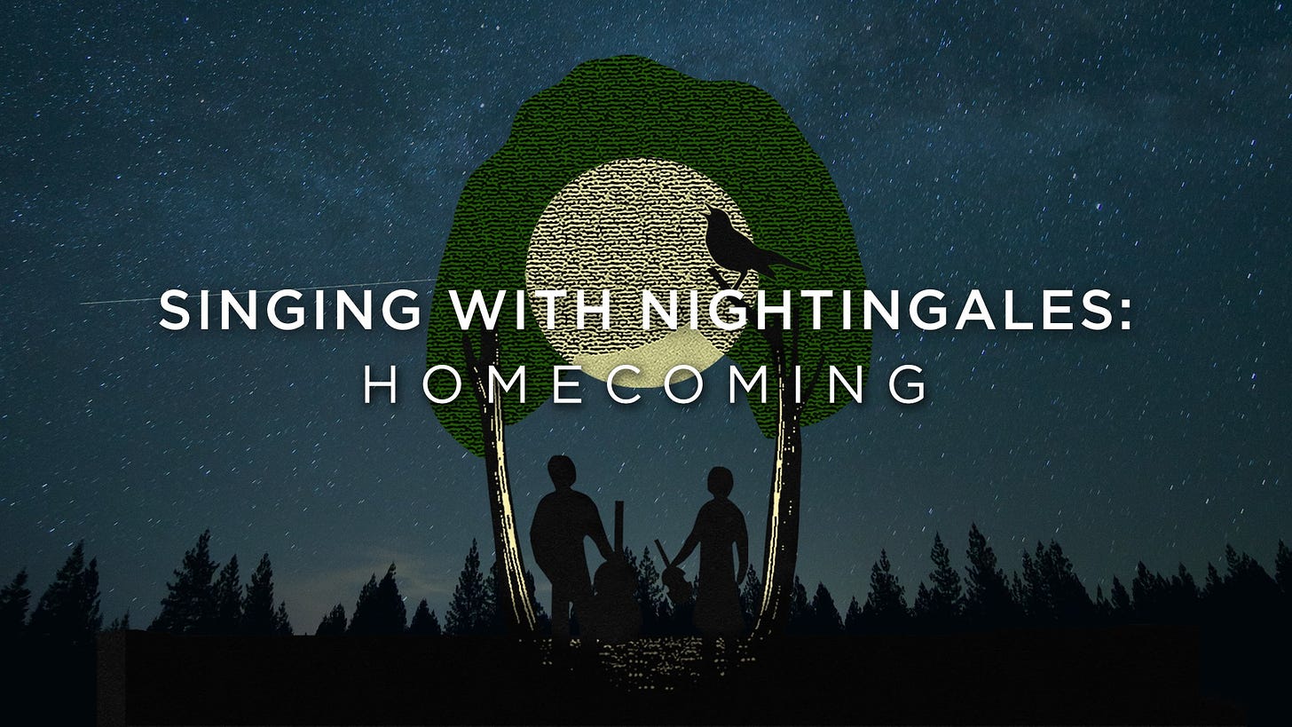 May be an image of food and text that says "SINGING WITH NIGHTINGALES HOMECOMING"