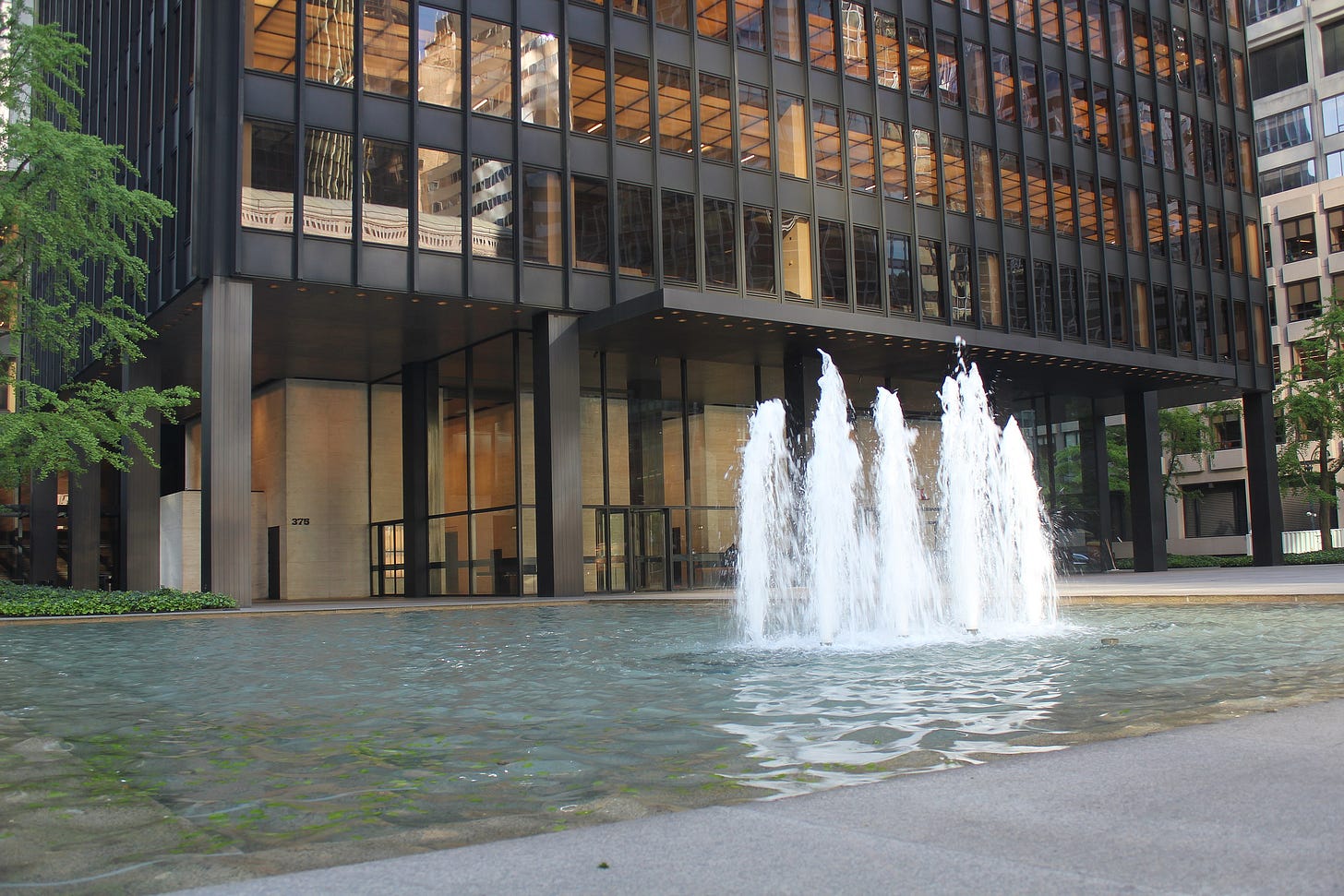 Fountain in front of the building