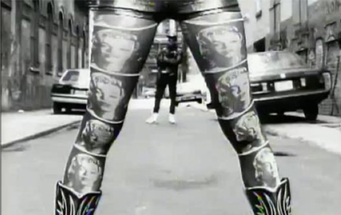 Screencap from Kool Thing music video, 1990