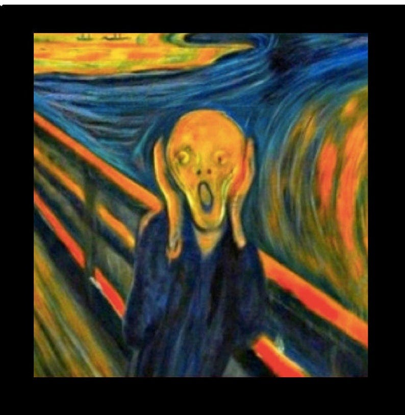 The Scream by Munch Art Painting AppliquesIron On Transfers image 0
