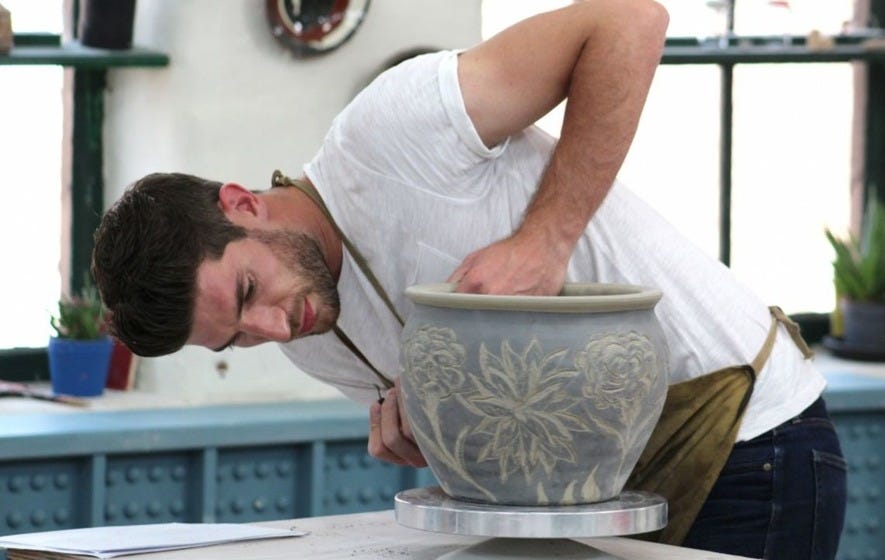The Great Pottery Throw Down winner Ryan was inspired to start potting  after a Tinder date - The Irish News
