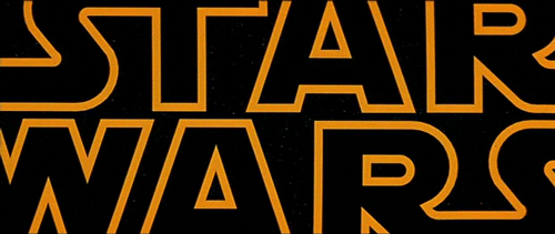 A gif of the Star Wars title screen.