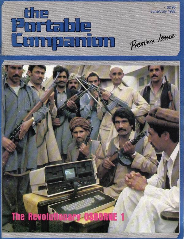 Cover of the magazine. There is a photo of an Osborne surrounded my 10 men with AK-47 rifles in native Afghanistan dress.