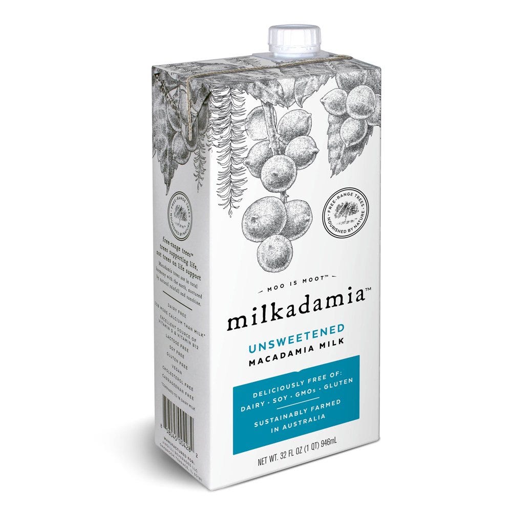 Milkadamia Unsweetened Macadamia Milk, 32 fl oz - Walmart ...