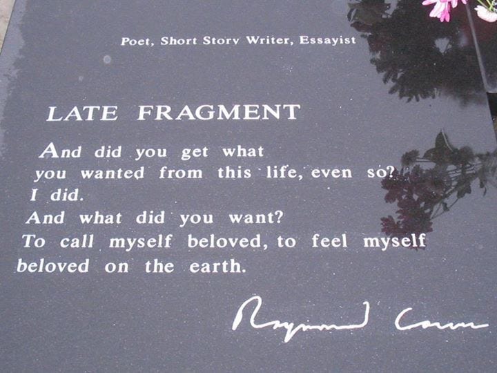 Raymond Carver headstone | Story writer, What is life about, Essayist