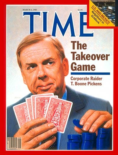 TIME Magazine Cover: T. Boone Pickens - Mar. 4, 1985 - Oil and Gasoline -  LBO - Texas - Business