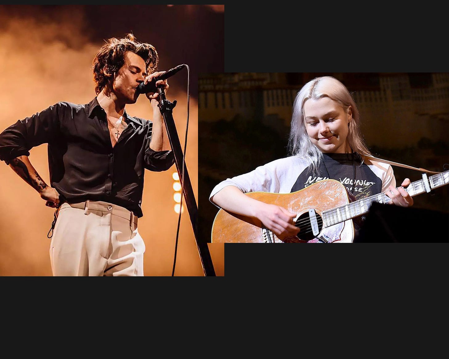 Photos of Harry Styles and Phoebe Bridgers performing and looking fine as hell