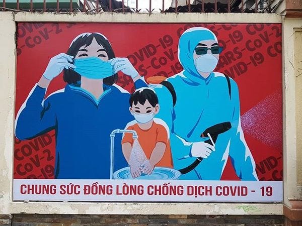 Public health notice in Vietnam.