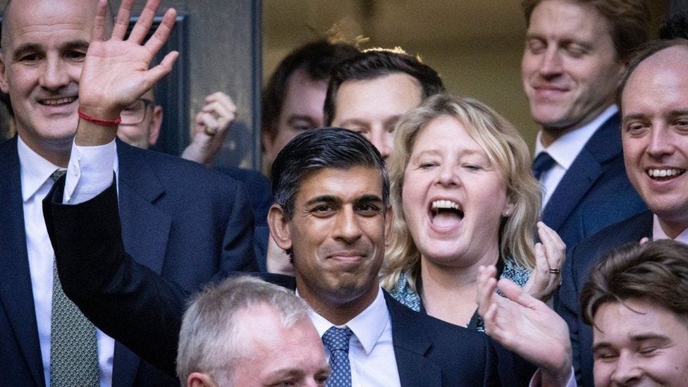 Rishi Sunak calls for stability and unity as he wins contest to be PM - BBC  News