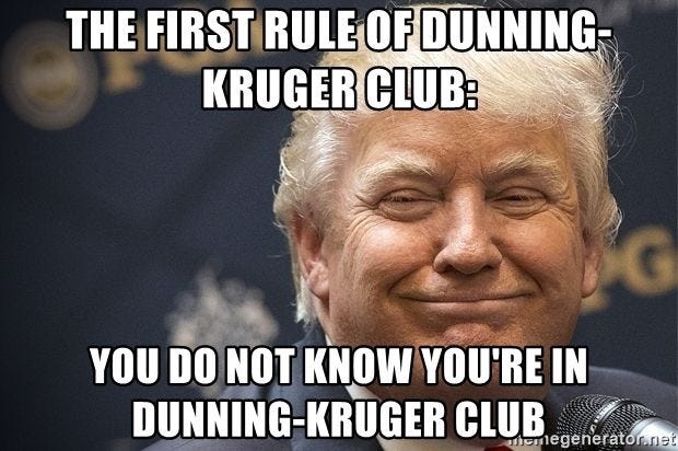 Fishermagical Thought: The First Rule of Dunning-Kruger Club |  Dunning–kruger effect, Dunning, I love to laugh