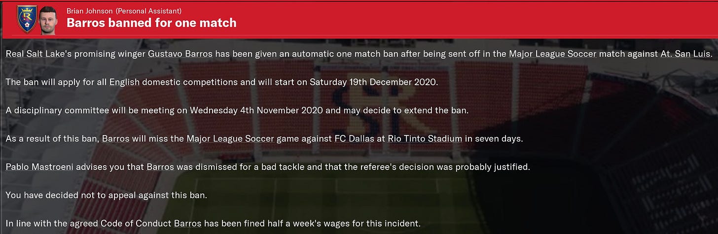 Football Manager 2021 Barros Ban