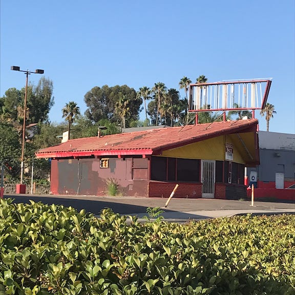 vacant taco joint on El Cajon Blvd., snapped by the author while driving his kids to school Sept 6, 2022