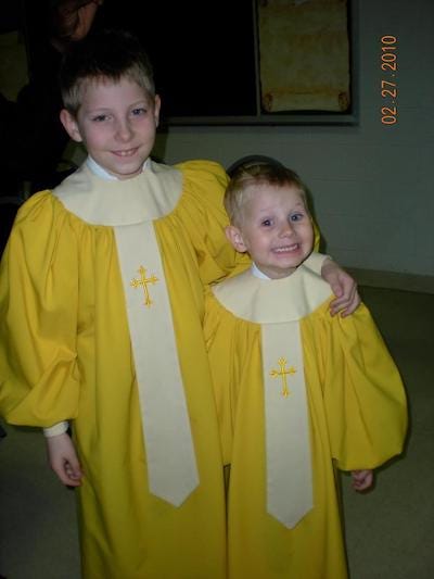 boys in choir robes