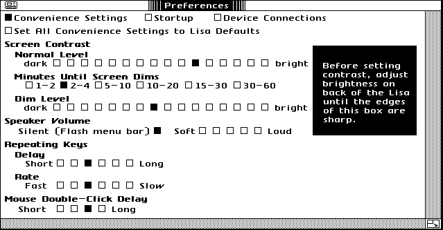 General in Lisa OS 1.0 (Preferences)