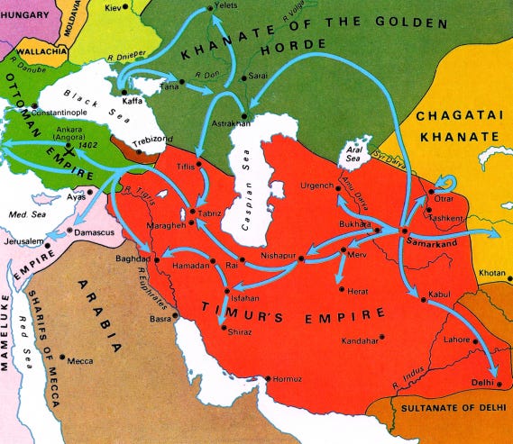 Map - Timur's Conquests