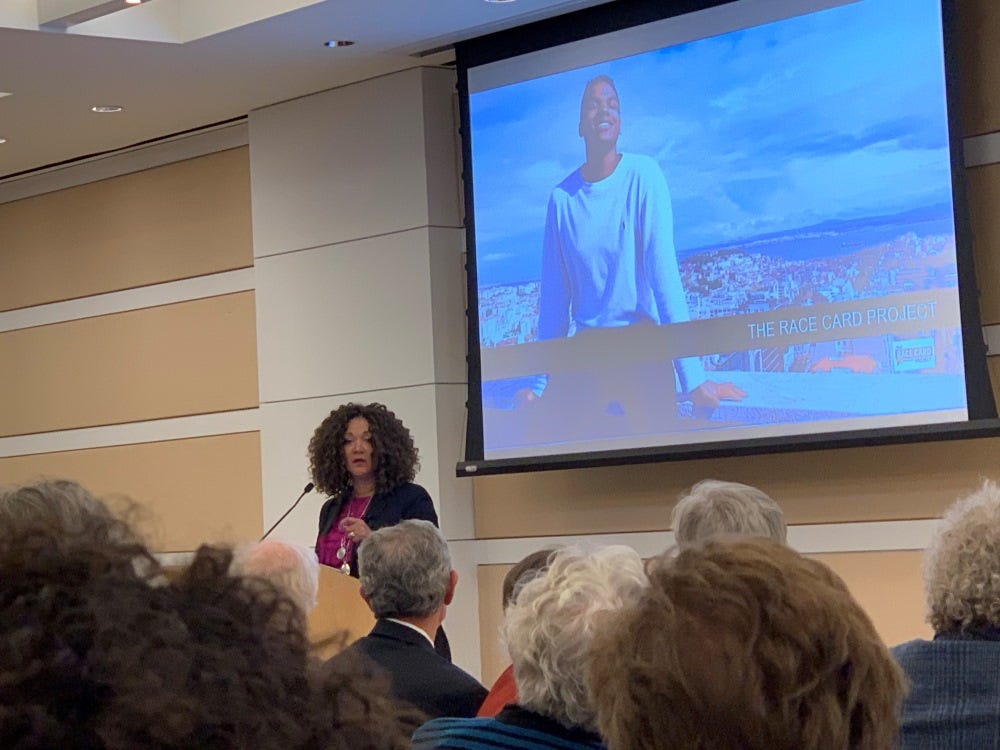 Michele Norris speaks during a January 9, 2019 event for the Rosenbach  Museum and Library held at the Free Library of Philadelphia's Parkway Central Branch.
