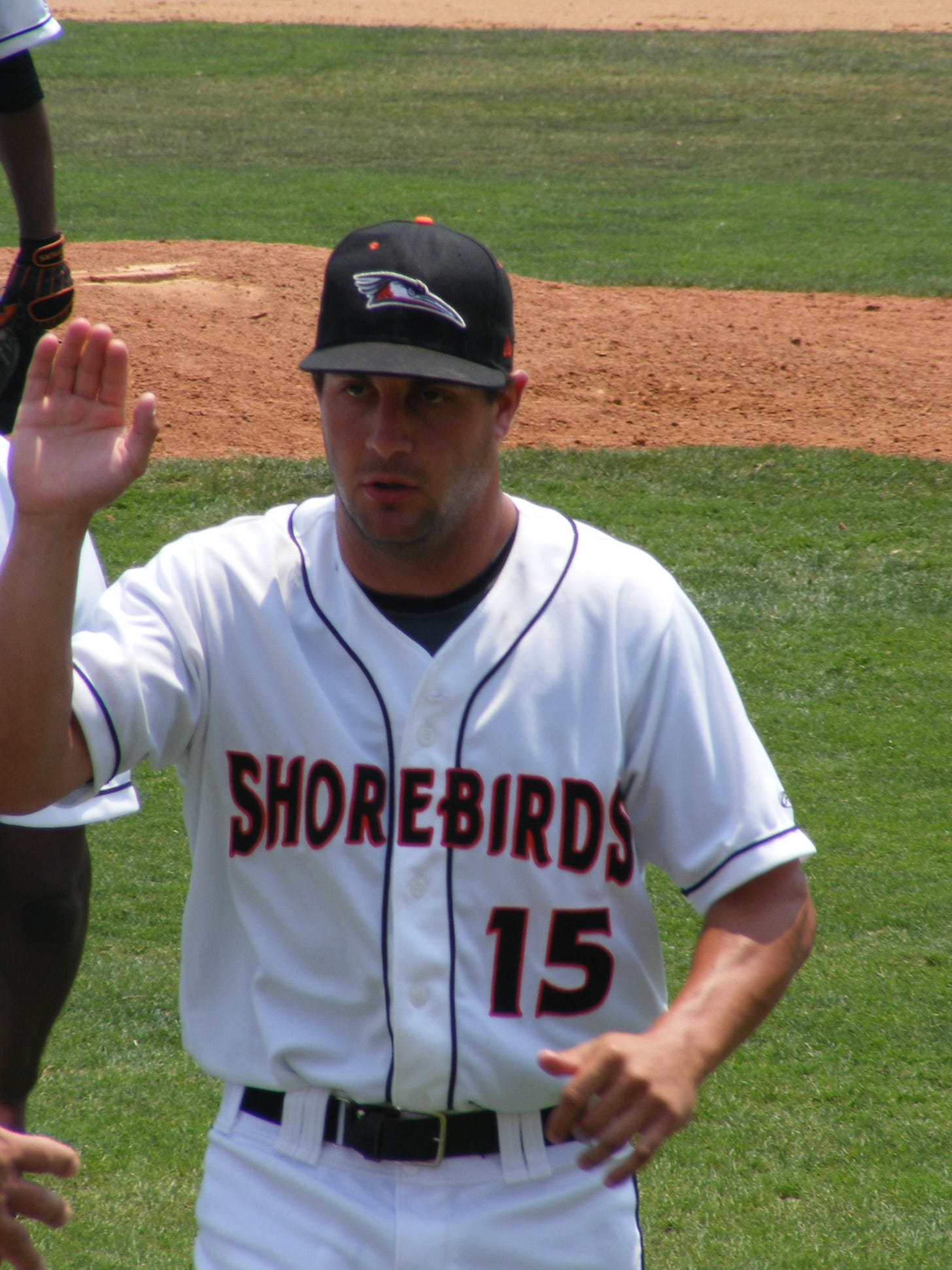 T.J. Baxter celebrates a job well done in this July game.