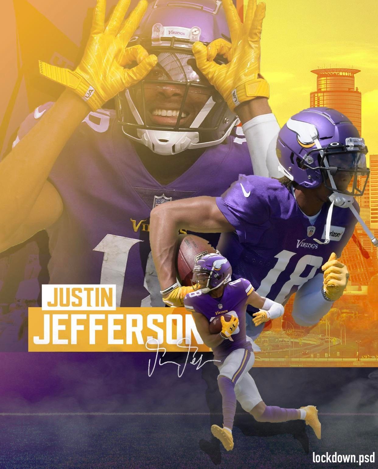 made a justin jefferson wallpaper for myself, though you guys might like it  too : r/minnesotavikings