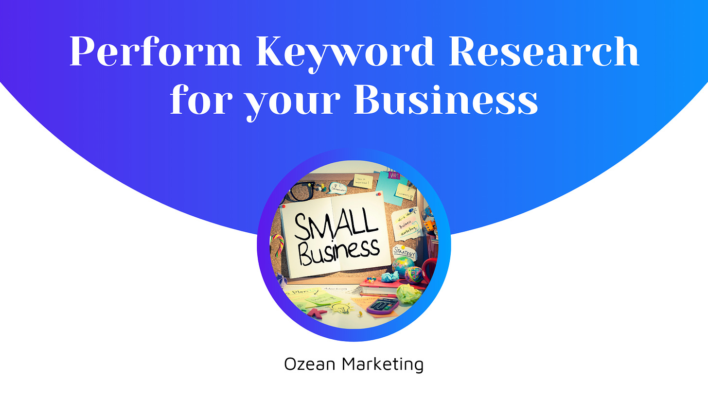 Perform Keyword Research for your Business