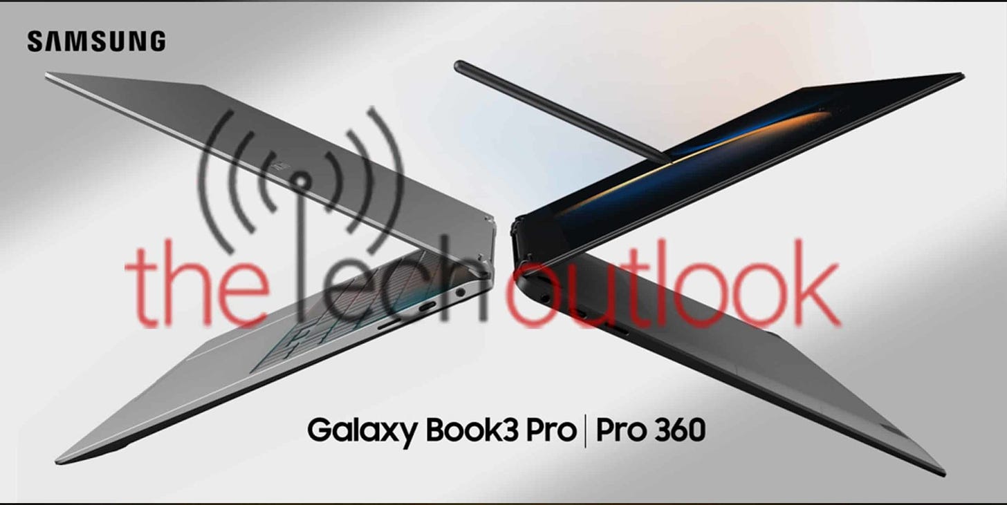 Alleged leaked image of Samsung Galaxy Book 3 Pro and Pro 360 showsright side ports, Galaxy S Pen