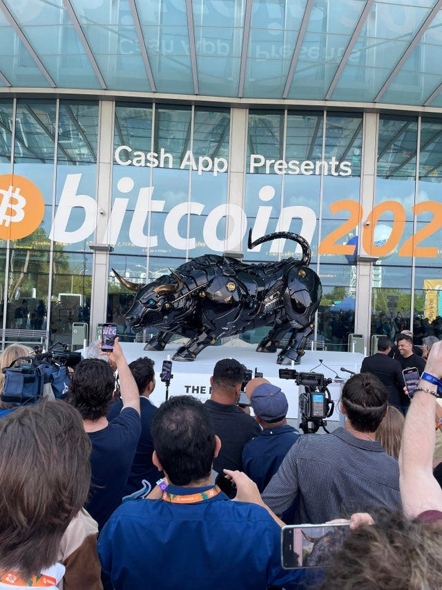 r/Bitcoin - Bitcoin Bull, unveiled moments ago at Bitcoin conference Miami…. Bullish.