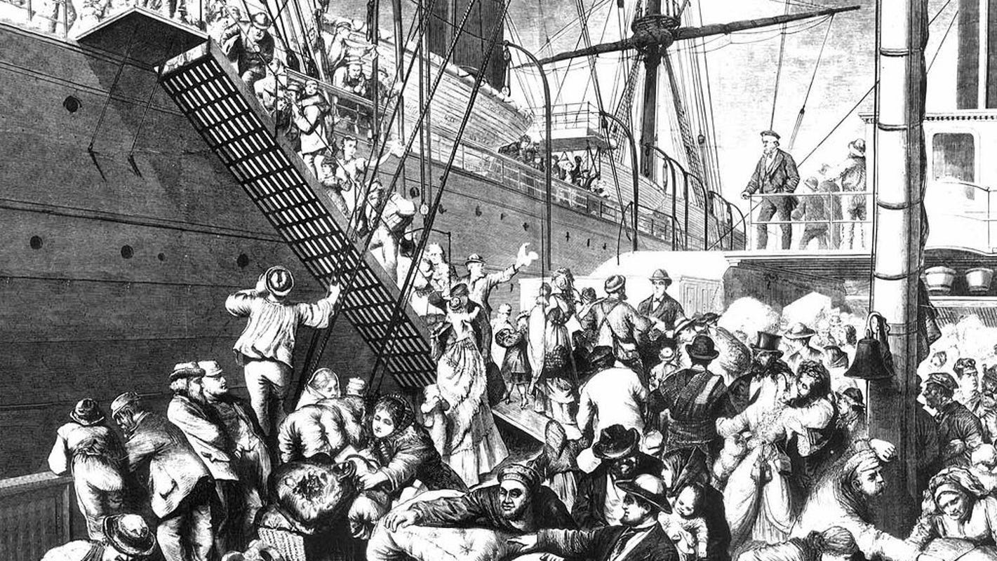 Image result for immigrants boarding queen elizabeth ship