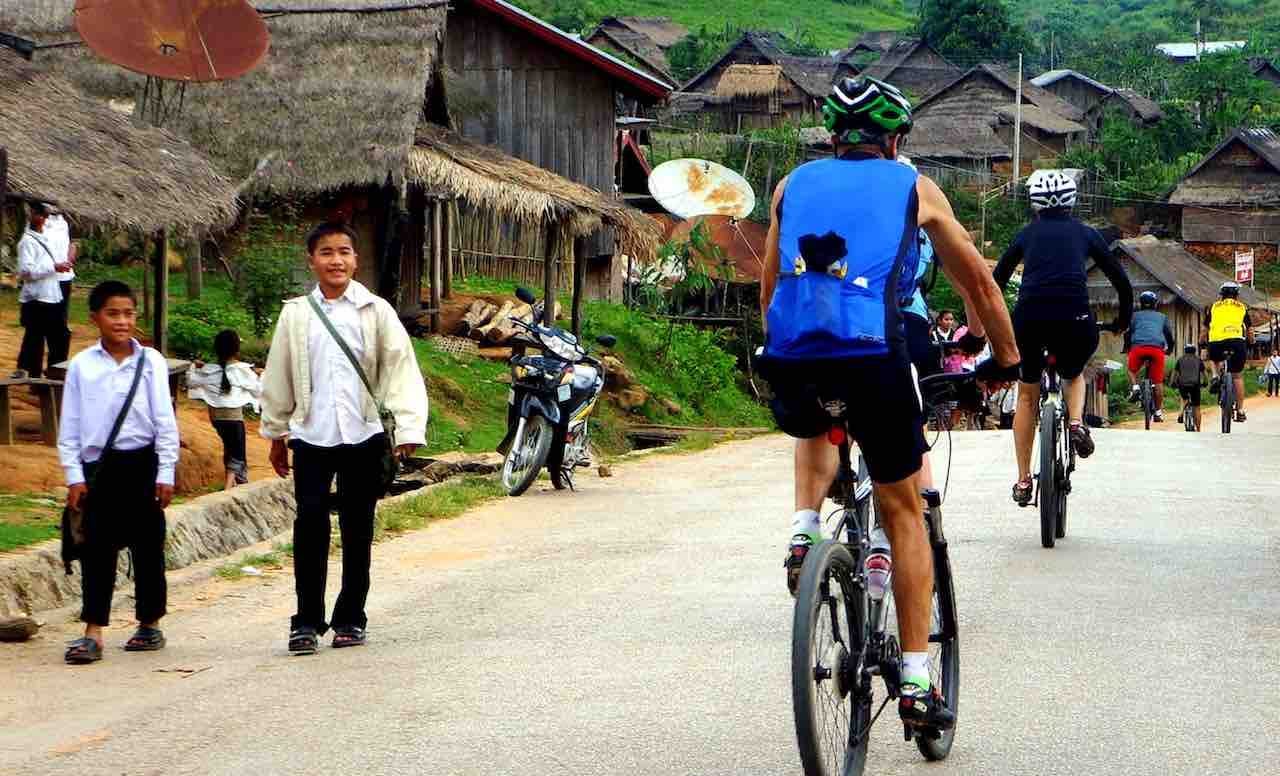 Cycling through the Laos countryside