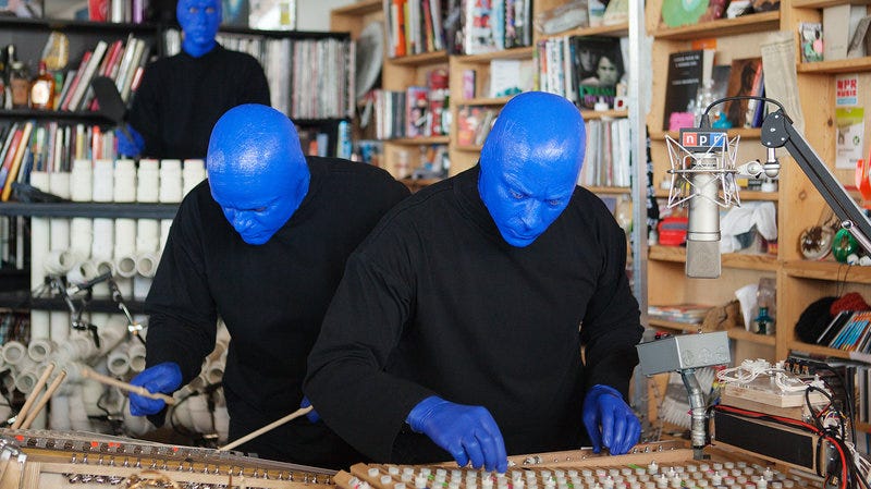 The Blue Man Group perform at NPR Tiny Desk