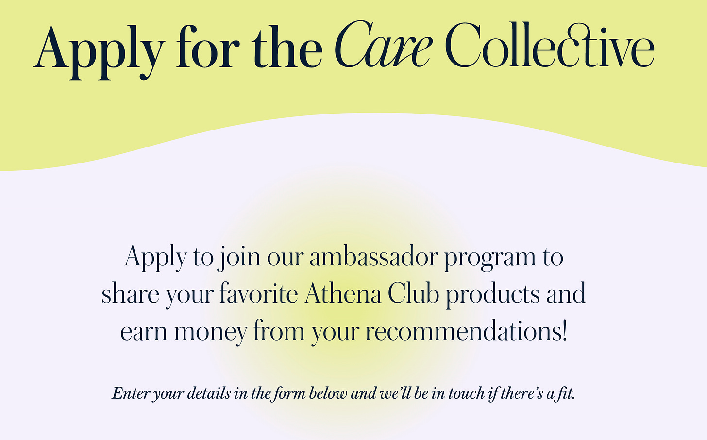 A screenshot of Athena Club's website that explains their ambassador program