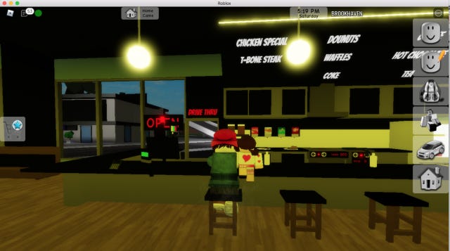 me and the kid at the roblox diner bar