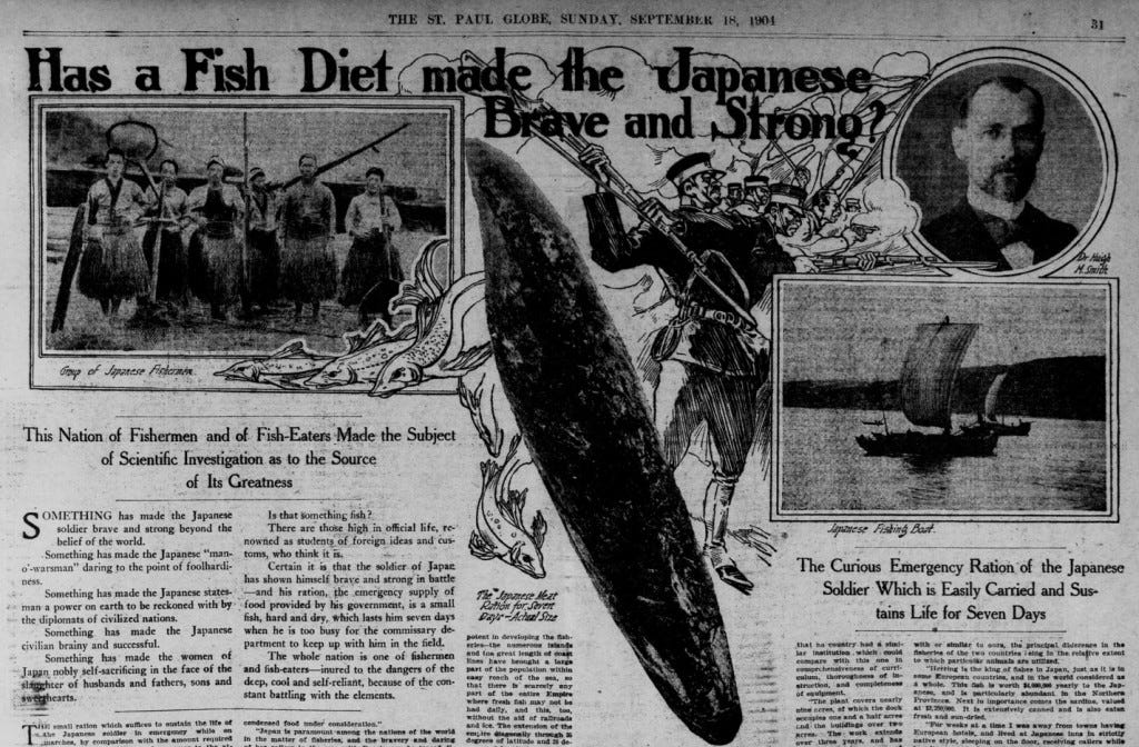 Has Fish Diet Made the Japanese Brave and Strong. St. Paul Globe, September, 18 1904