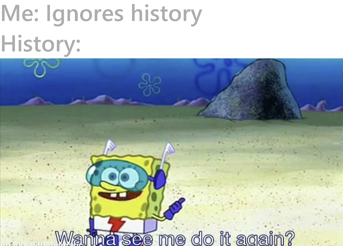 Those who do not know history's mistakes are doomed to repeat them. : r/ memes