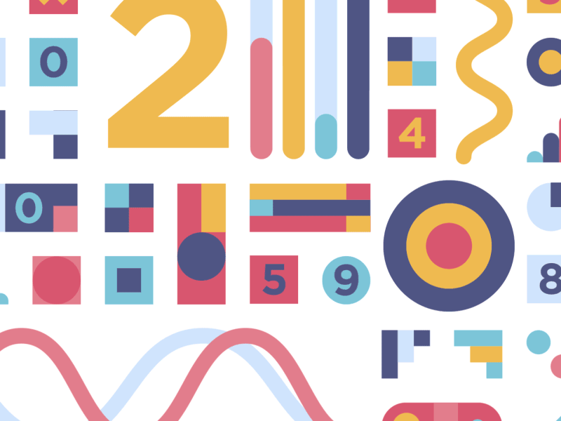 Gif of animated of numbers and squiggly lines