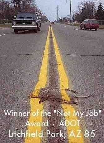 Road - Winner of the "Not My Job" Award ADOT Litchfield Park, AZ 85