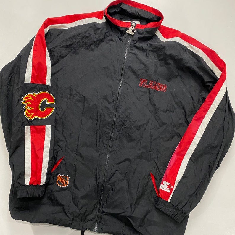 90's Calgary Flames Starter Jacket Full Zip Windbreaker image 0