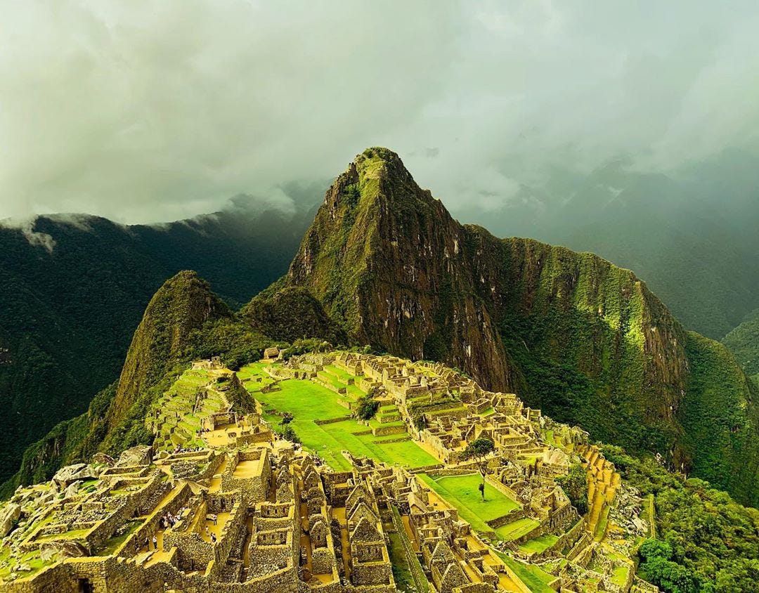 The most commonly-seen Machu Picchu ruins on postcard