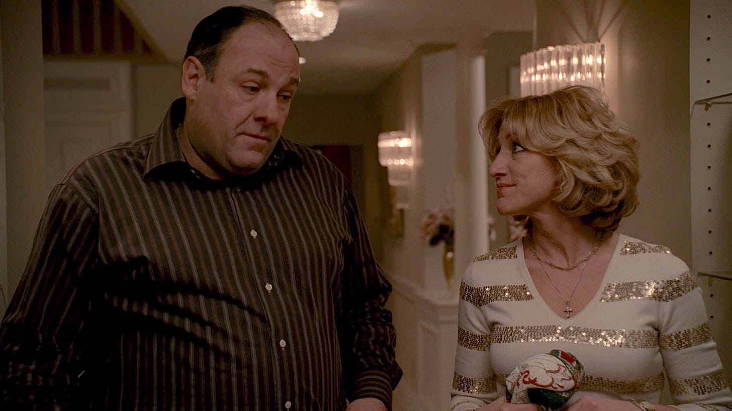 In the picture: Tony and Carmela Soprano from the Sopranos.