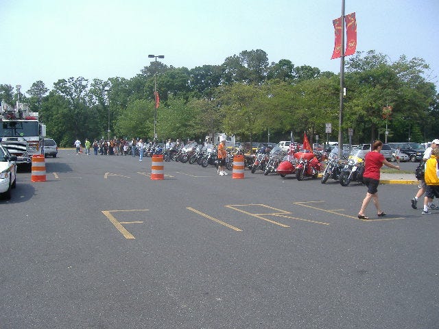 It's always a treat to see the Red Knights parked at a memorial ceremony.