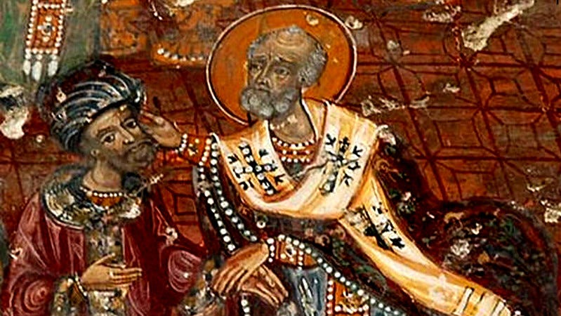St. Nicholas and Arius at the Council of Nicea | Charlotte Riggle