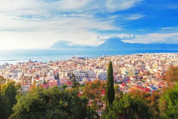 Patras city, Greece, view from above. stock photo