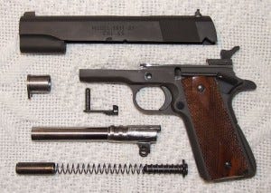 Field stripped Springfield 1911 Field stripped Springfield 1911